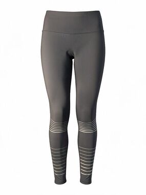 Zobha Performance Leggings Women Large Gray Like New Reflective Stripe High Rise